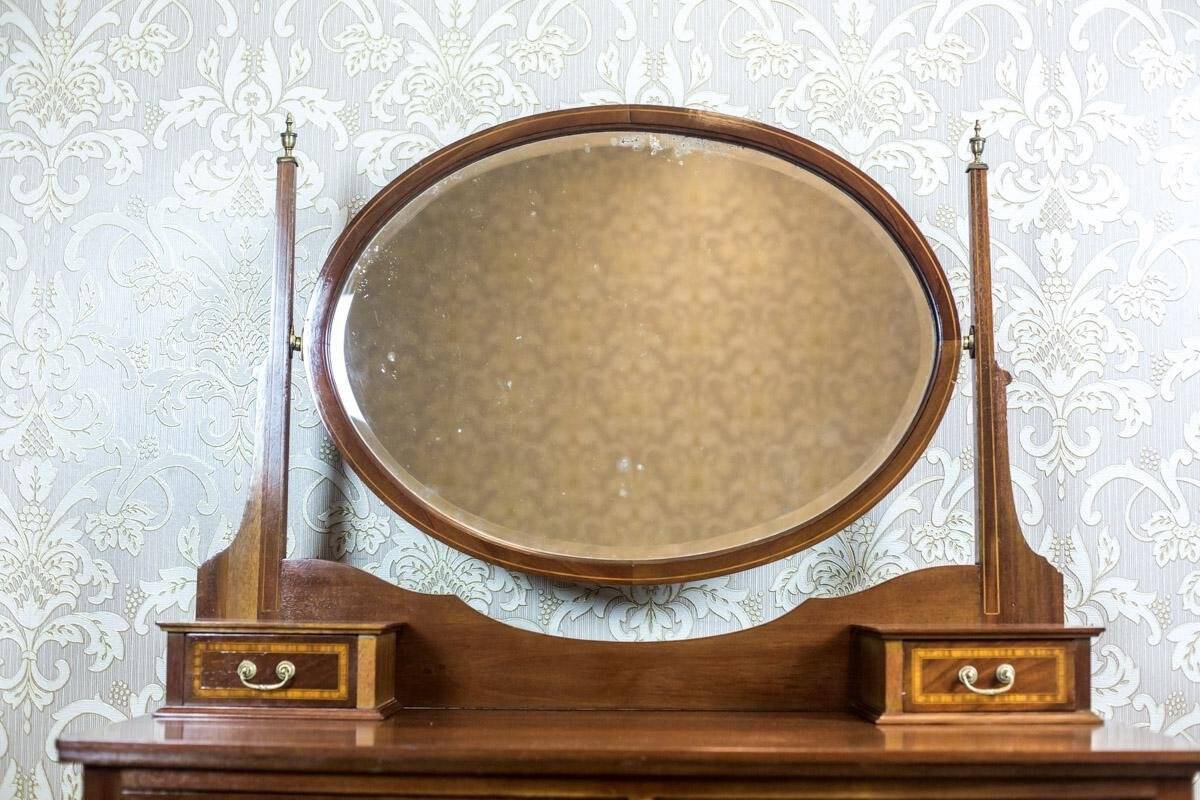 Antique English Softwood and Mahogany Veneer Vanity Table by Maple & Co., 1890s