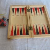 Checkers game and backgammon travel wood