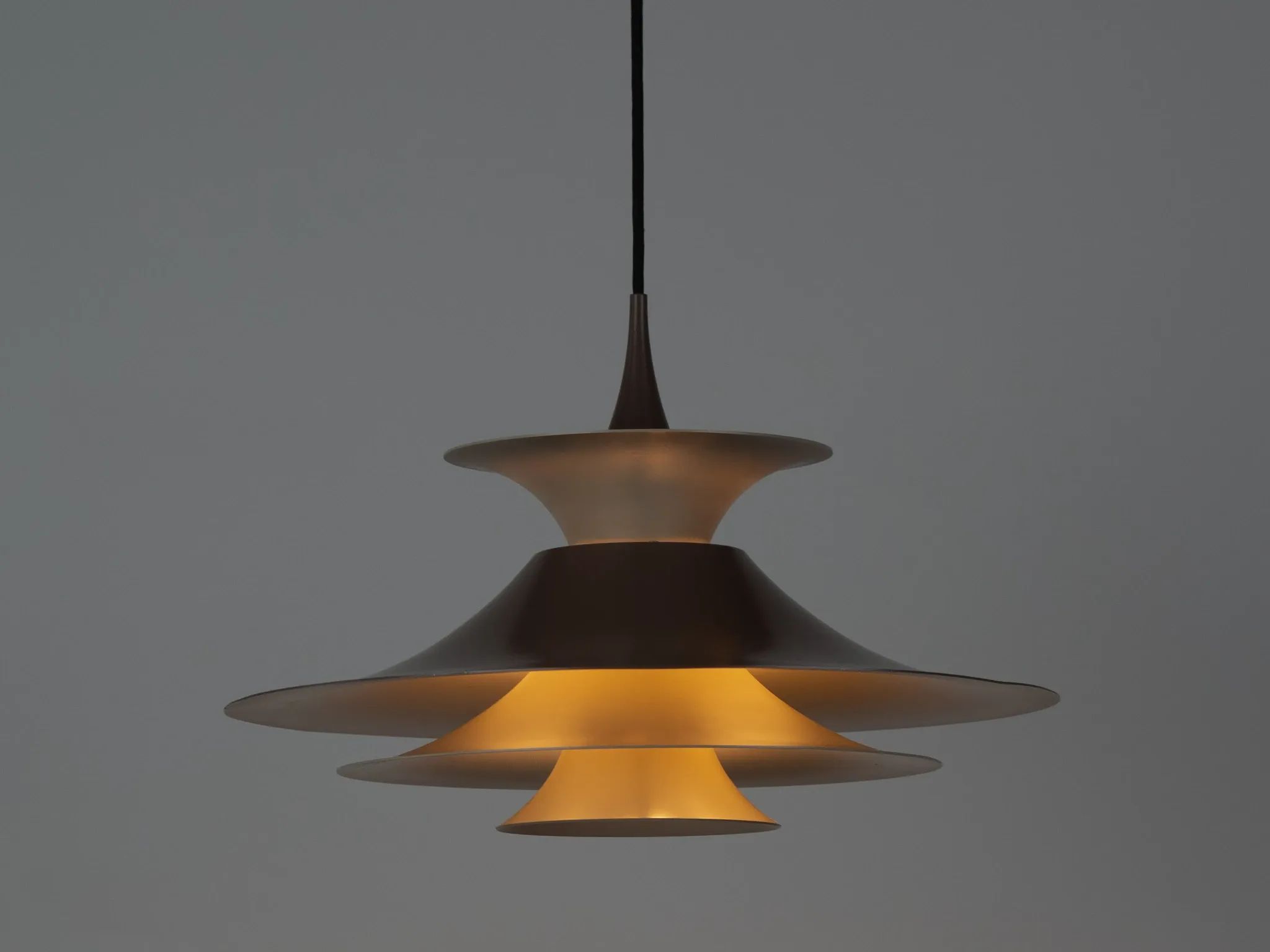 Danish vintage Radius pendant lamp by Erik Balslev, Fog og Morup, 1977