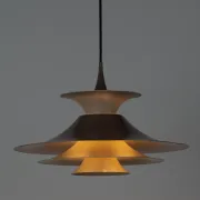 Danish vintage Radius pendant lamp by Erik Balslev, Fog og Morup, 1977