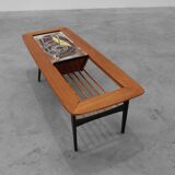 Coffee Table model 210, teak wood and ceramic,by Alfred Hendrickx, Belform