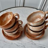 Lot of 6 cups sandstone with saucer