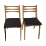 2 chairs 1950 wooden compass feet