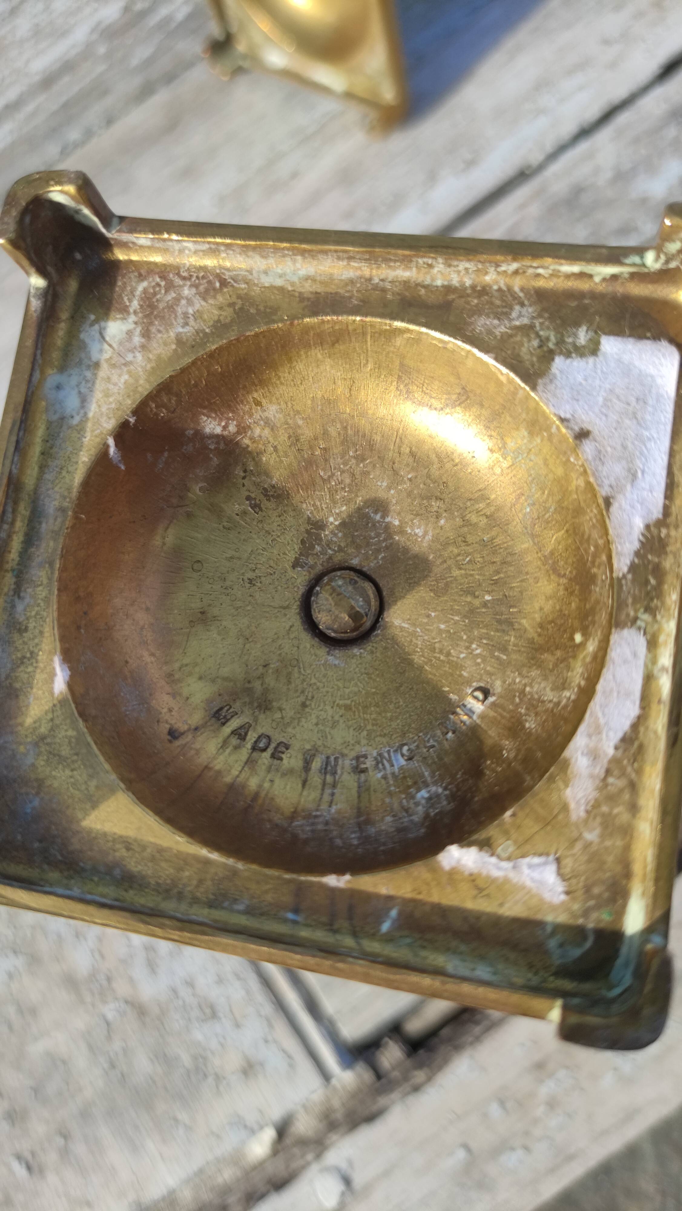 Pair of English golden candle holders