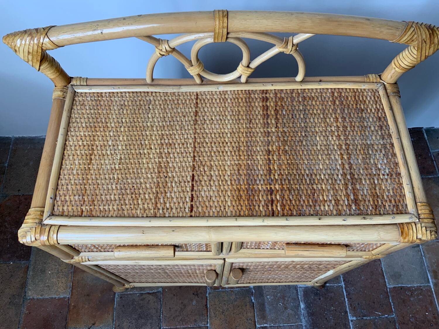 Vintage rattan sideboard