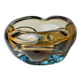 Cendrier Sommerso marron et bleu par Seguso, verre de Murano, Italie, 1970