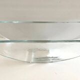 Vase Container Tealight Holder Thick Glass Hammered Half Moon Design