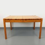 Vintage 60s 70s pine rectangular dining table with extension