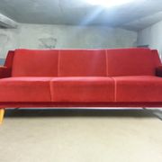 Canapé convertible Daybed sofa années 50/60 rouge cliclac
