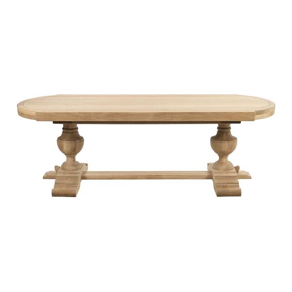 Grande table ovale en bois brut