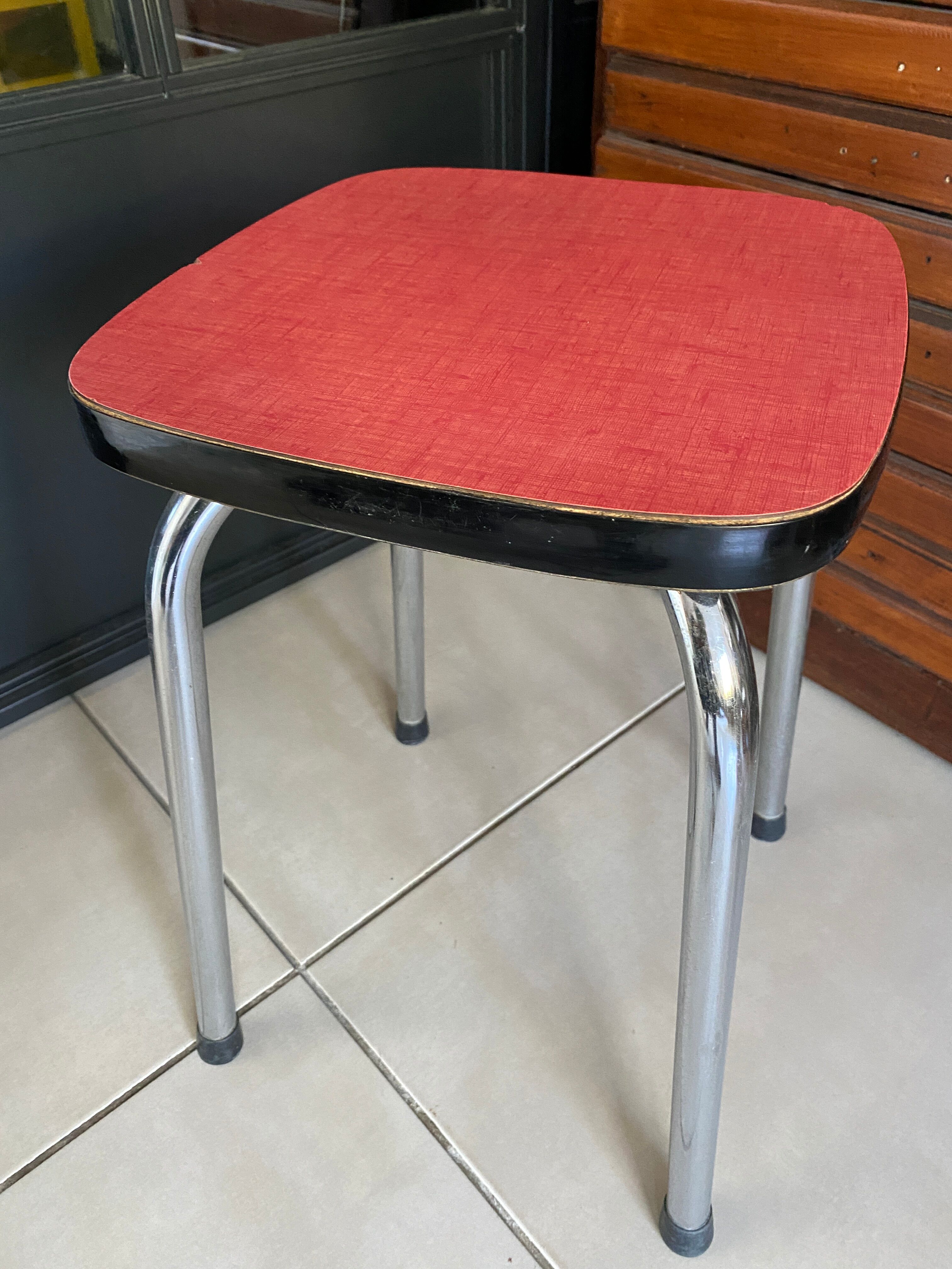 Red formica stool