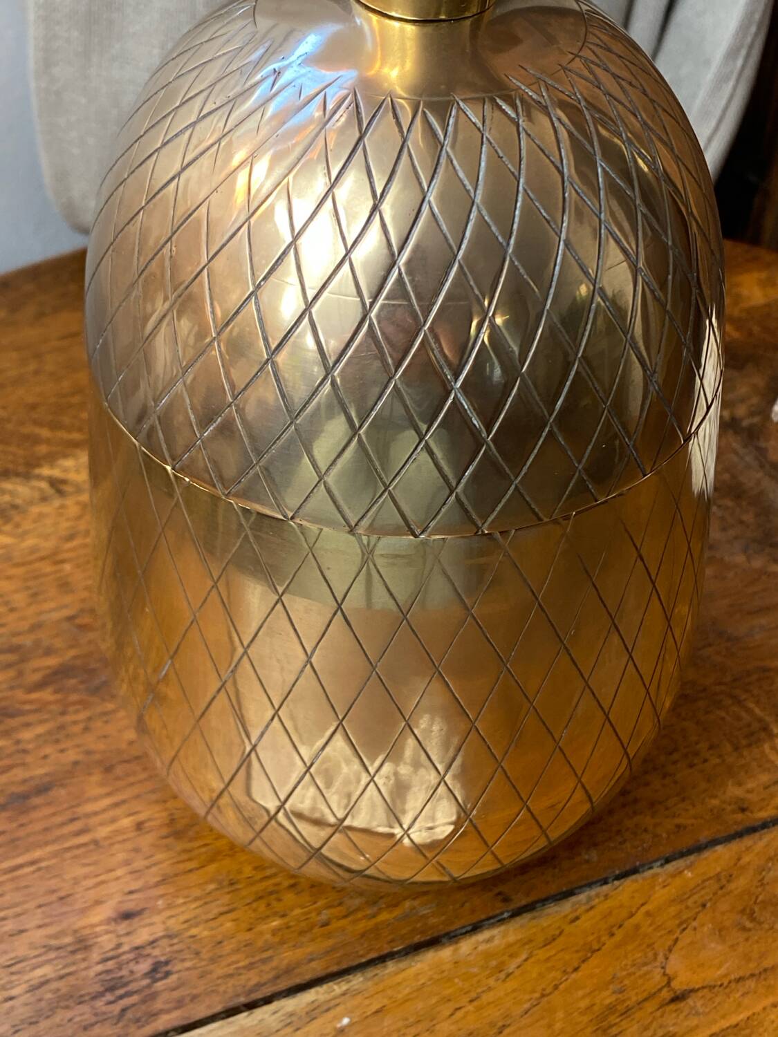 Chiseled brass pineapple