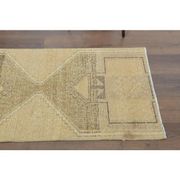 1970s Vintage Turkish Hand-Knotted Wool Cotton Orange Runner Rug 75x322