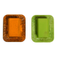 Pair of orange and green glazed 60s ceramic wall lights by Kaiser Leuchten