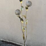 Floral floor lamp in brass and Capiz mother-of-pearl, 1970