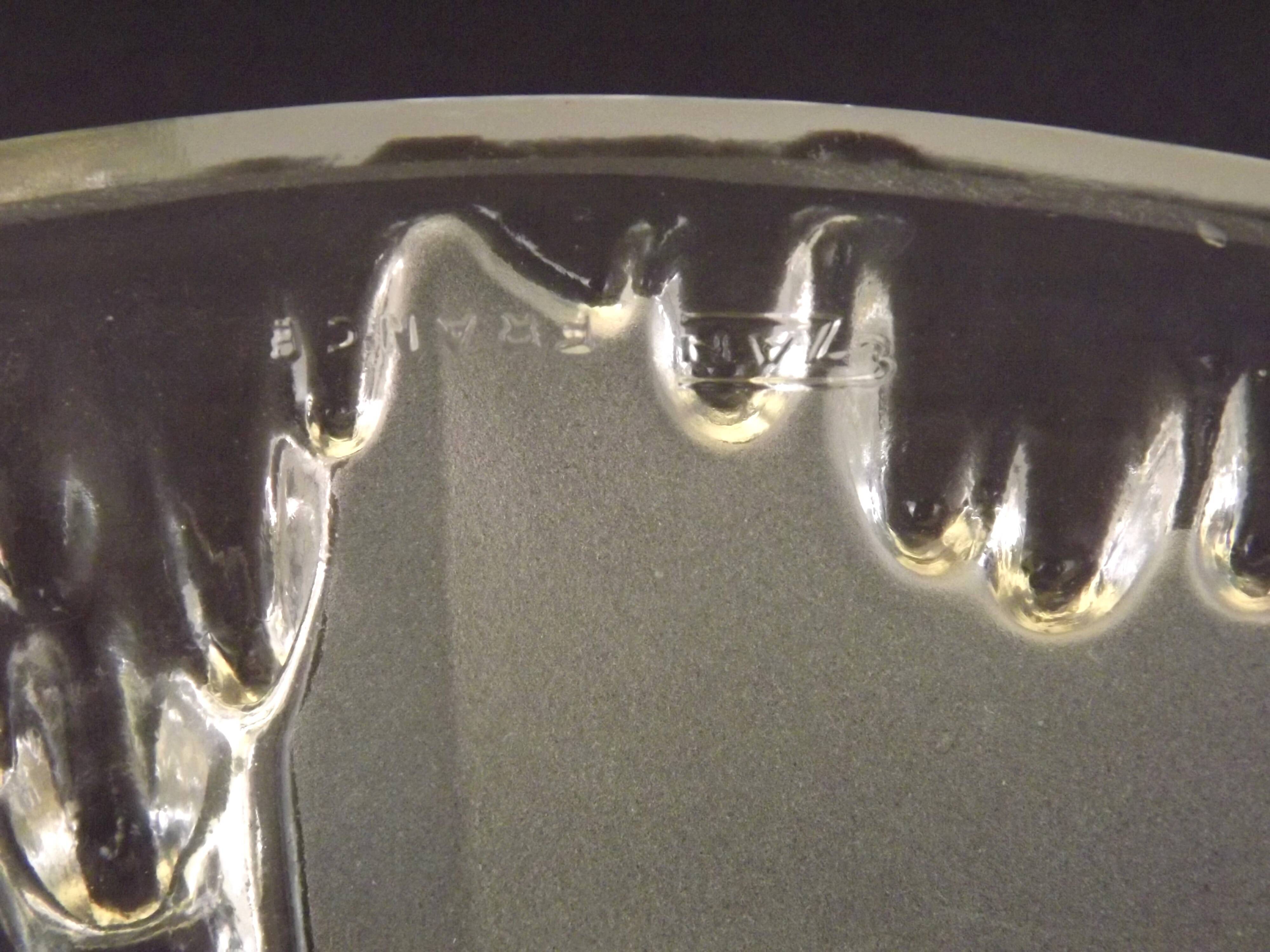 Signed ezan france frosted glass icicle shades set of 3 – art deco lighting