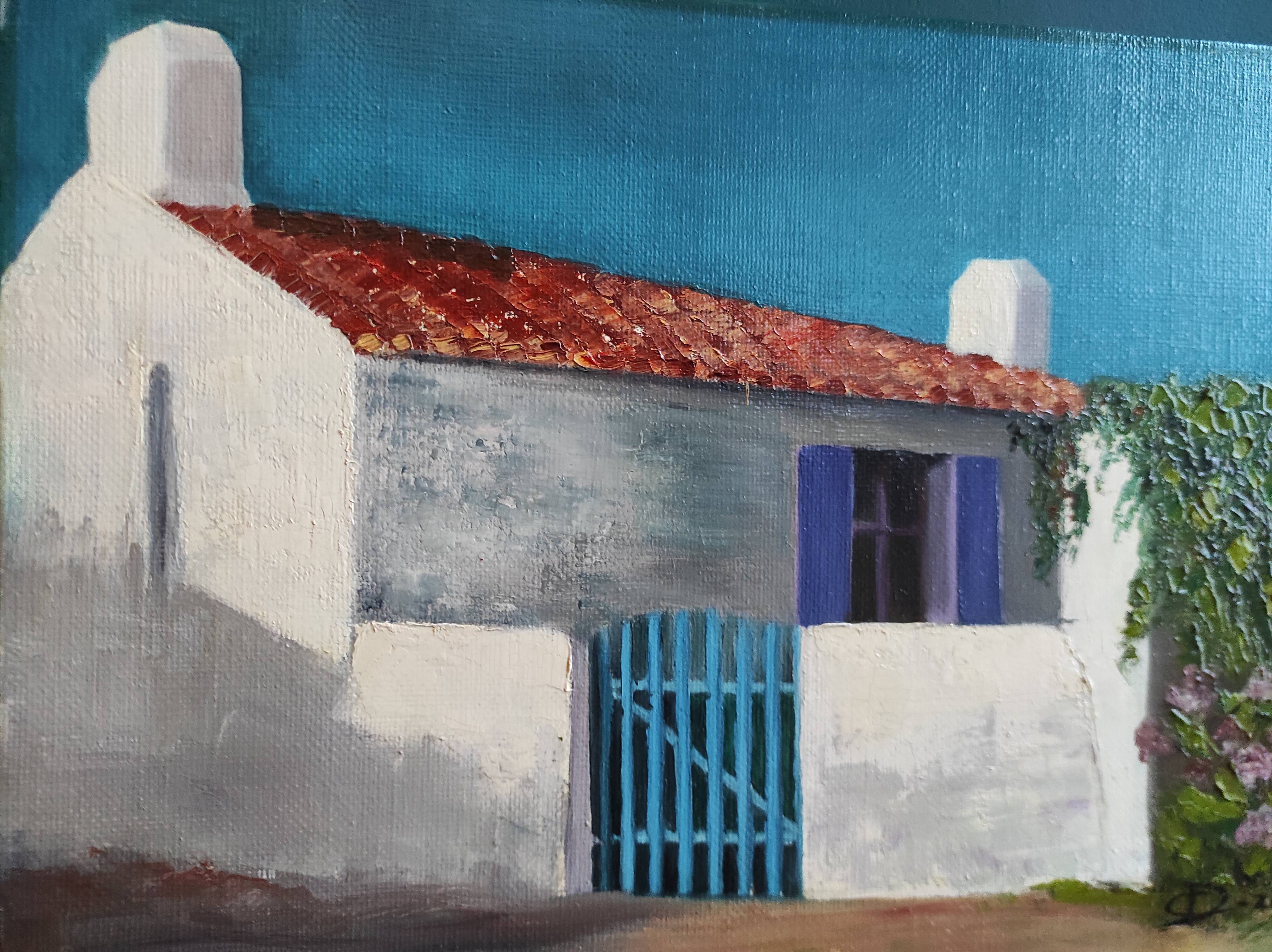 French oil painting, signed CD, 2002