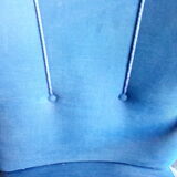 Pair of wing chairs flesh Scandinavian Danish 50s 60s blue