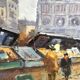 Walter Sita XX th Paris and the booksellers oil on framed canvas