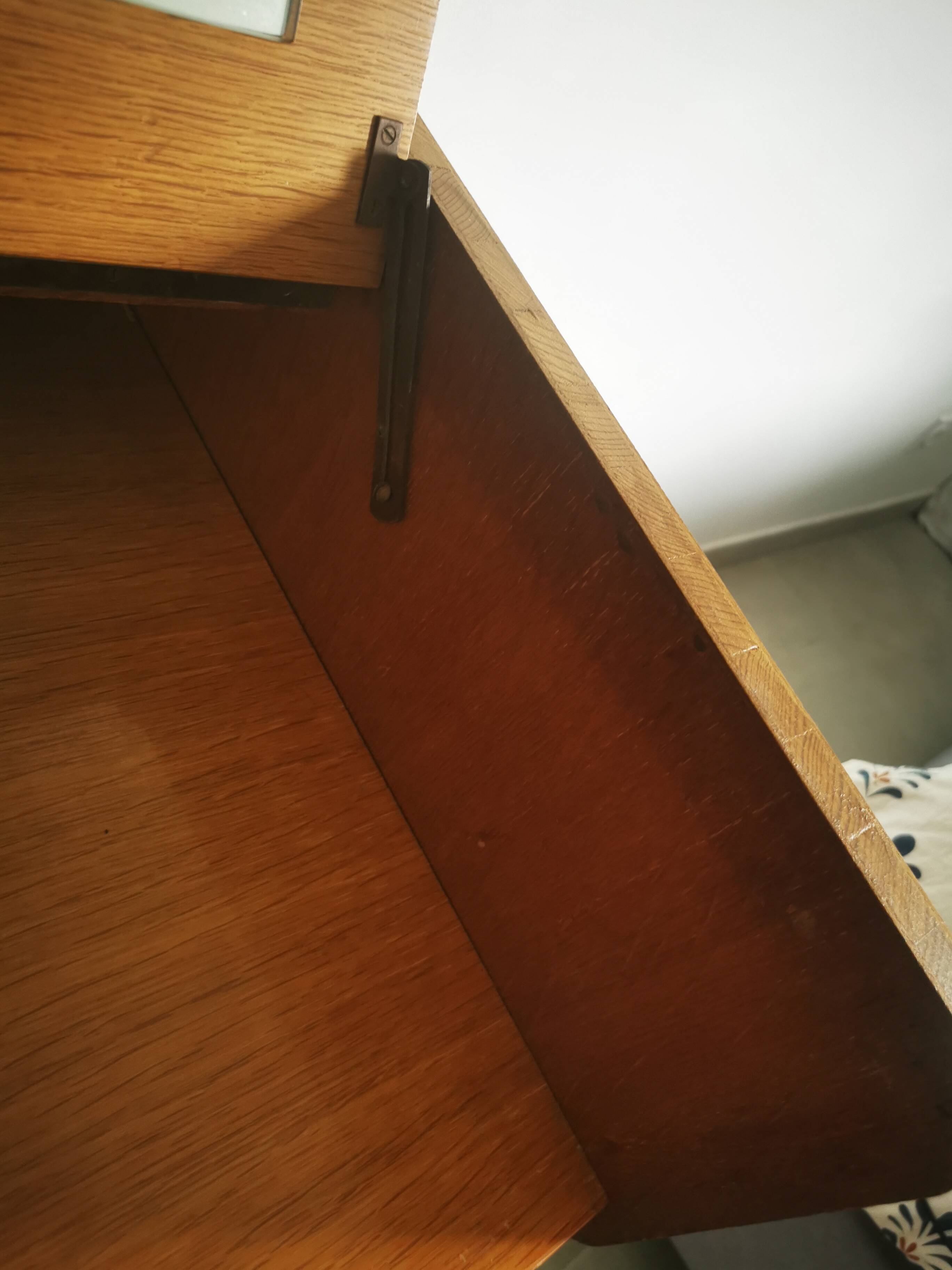 Oak veneer console dressing table