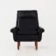 Black leather armchair, Danish design, 1970s, production: Denmark