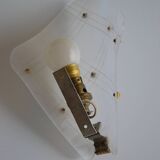50s Arlus wall light in Perspex and brass