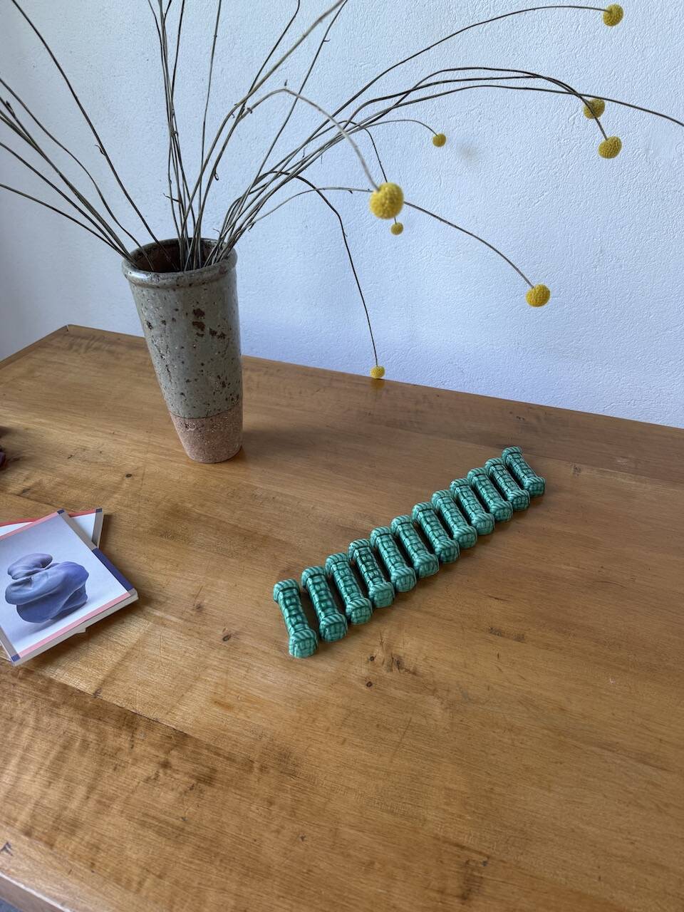 Vallauris green ceramic knife holder