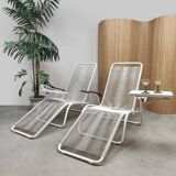 Set vintage garden chairs pool bed chaise longue R.Henkel