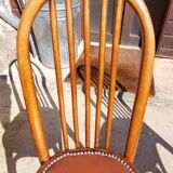 6 chaises Baumann en bois et simili cuir