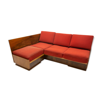 Sofabed in walnut by Jindrich Halabala for UP Zavody, 1950