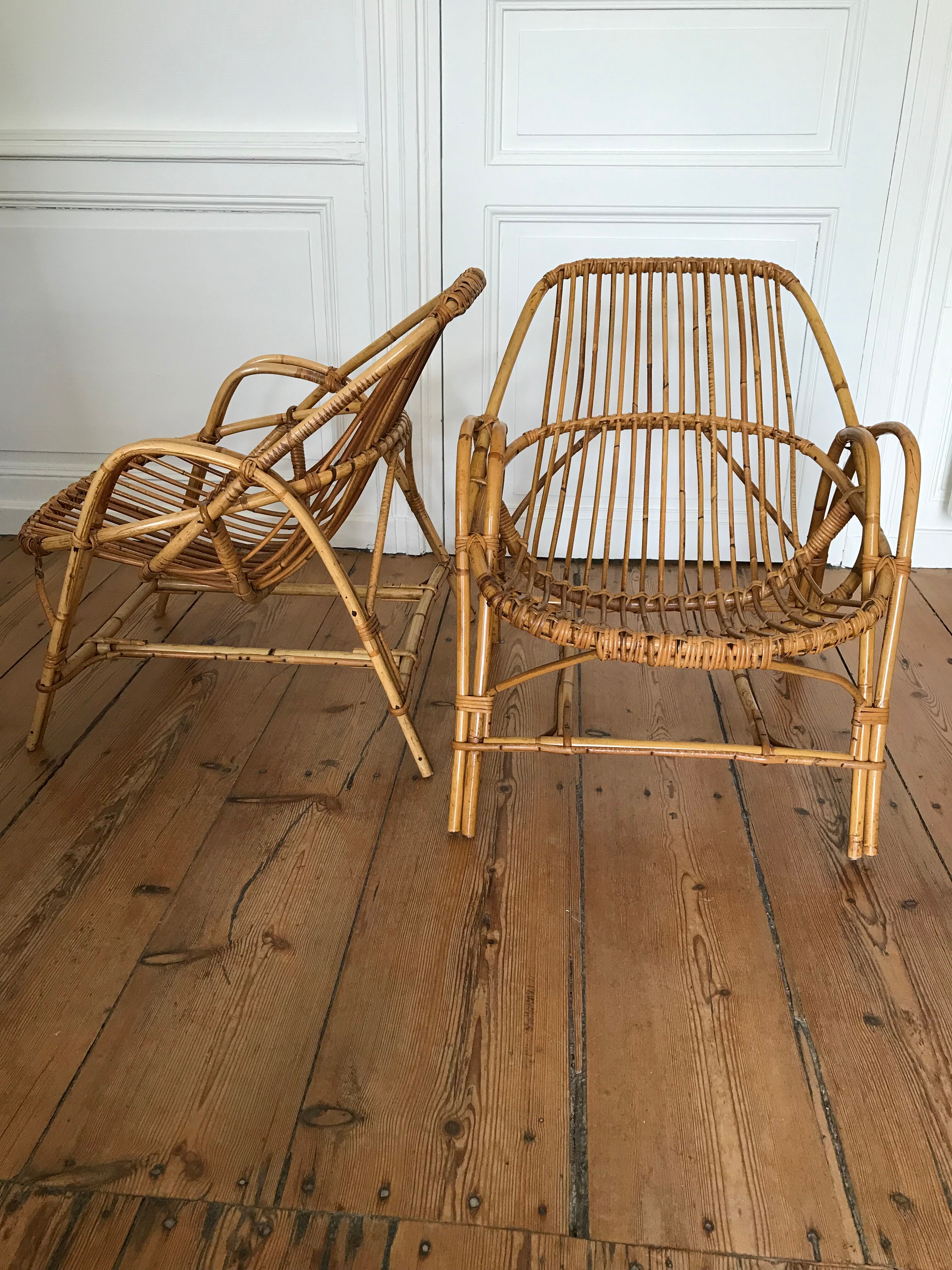 Pair of armchairs Basket Adult rattan