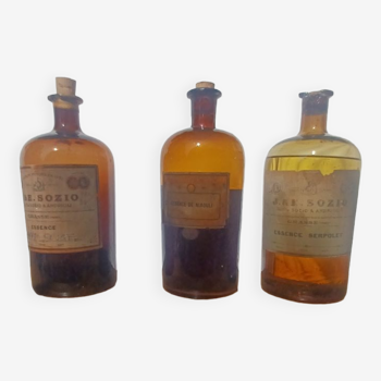 3 old apothecary jar/jar pharmacy bottles #1