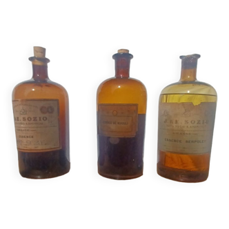 3 old apothecary jar/jar pharmacy bottles #1