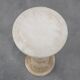 Italian Turned Alabaster Pedestal Column with Carved Leaf Capital