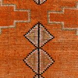 Pumkin Orange Pattern Vintage Runner Rug, 88x291 Cm