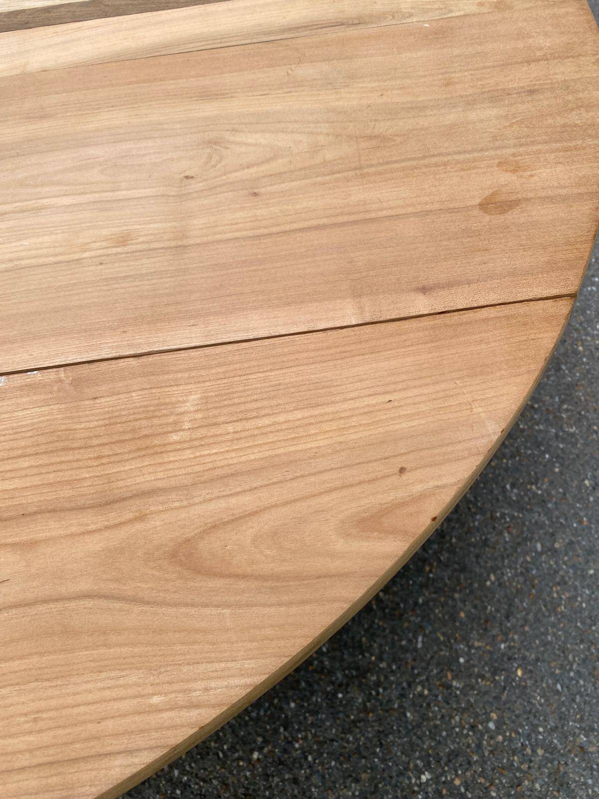 Table à manger ronde extensible Louis Philippe 18ème rénovée avec volets 21