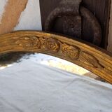 Art Deco golden oval mirror