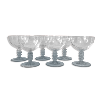 Coupes à champagne vintage bleues turquoises