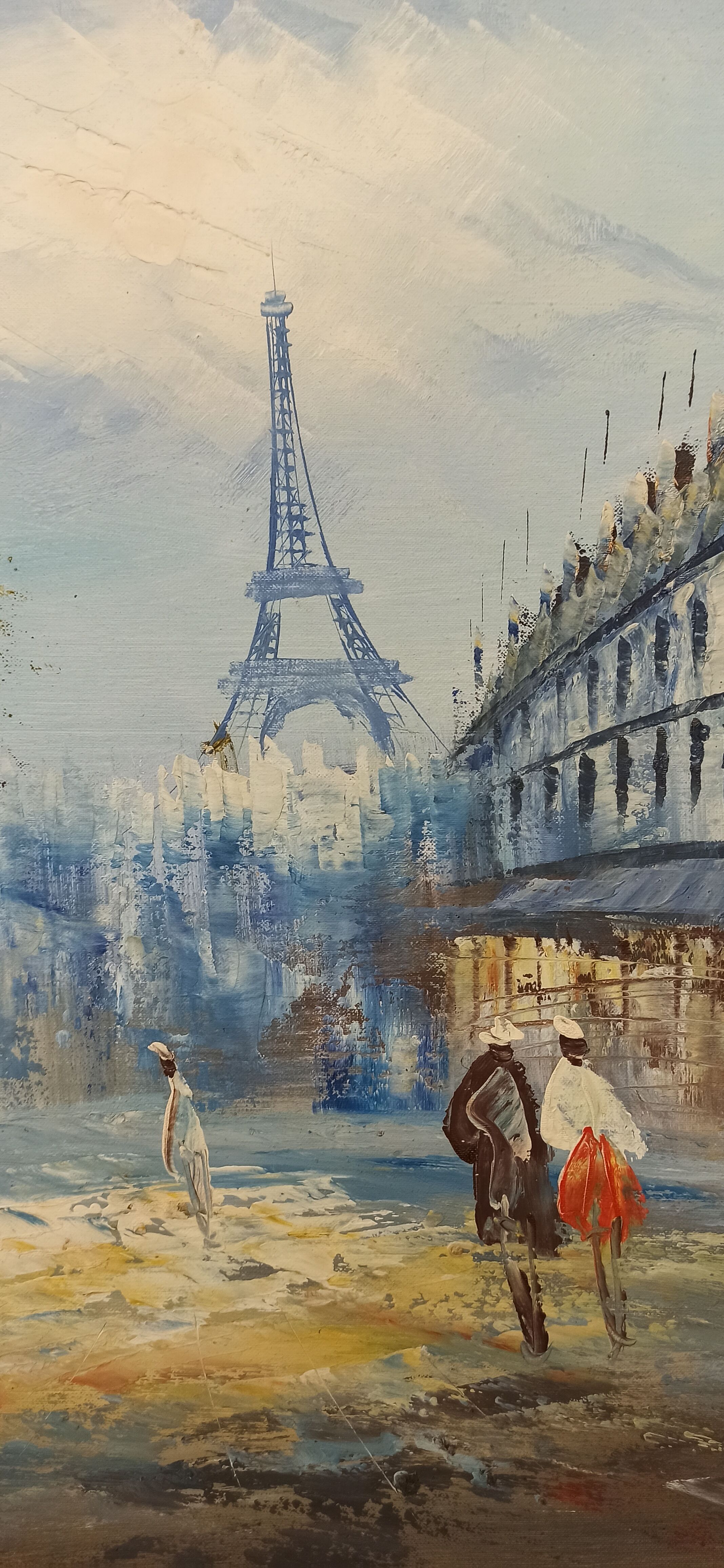 Painting framed by a view of Paris