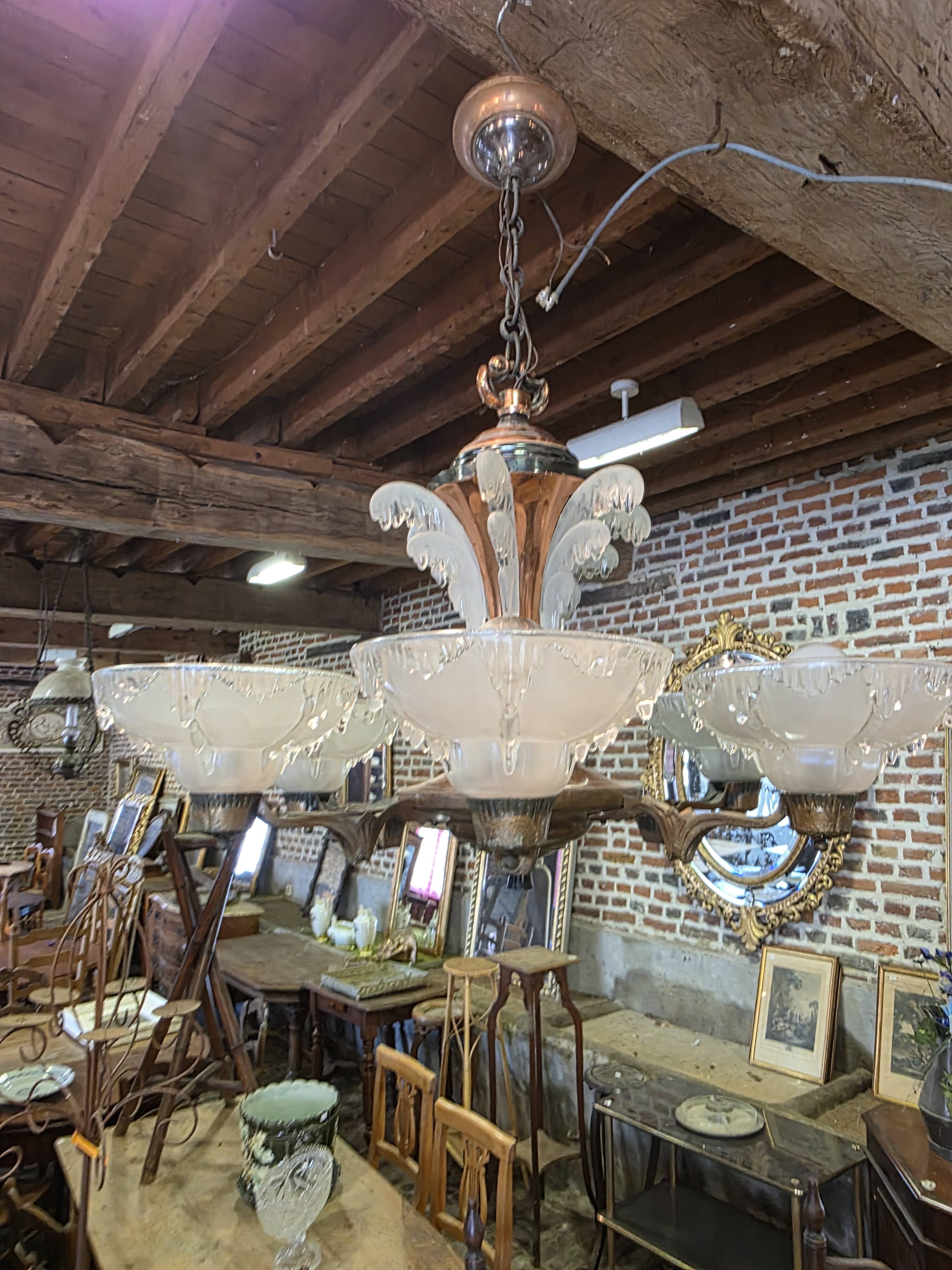 Ezan Art Deco 6-light chandelier