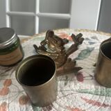 Suite de 2 pots à crayons Disney en laiton, 1960