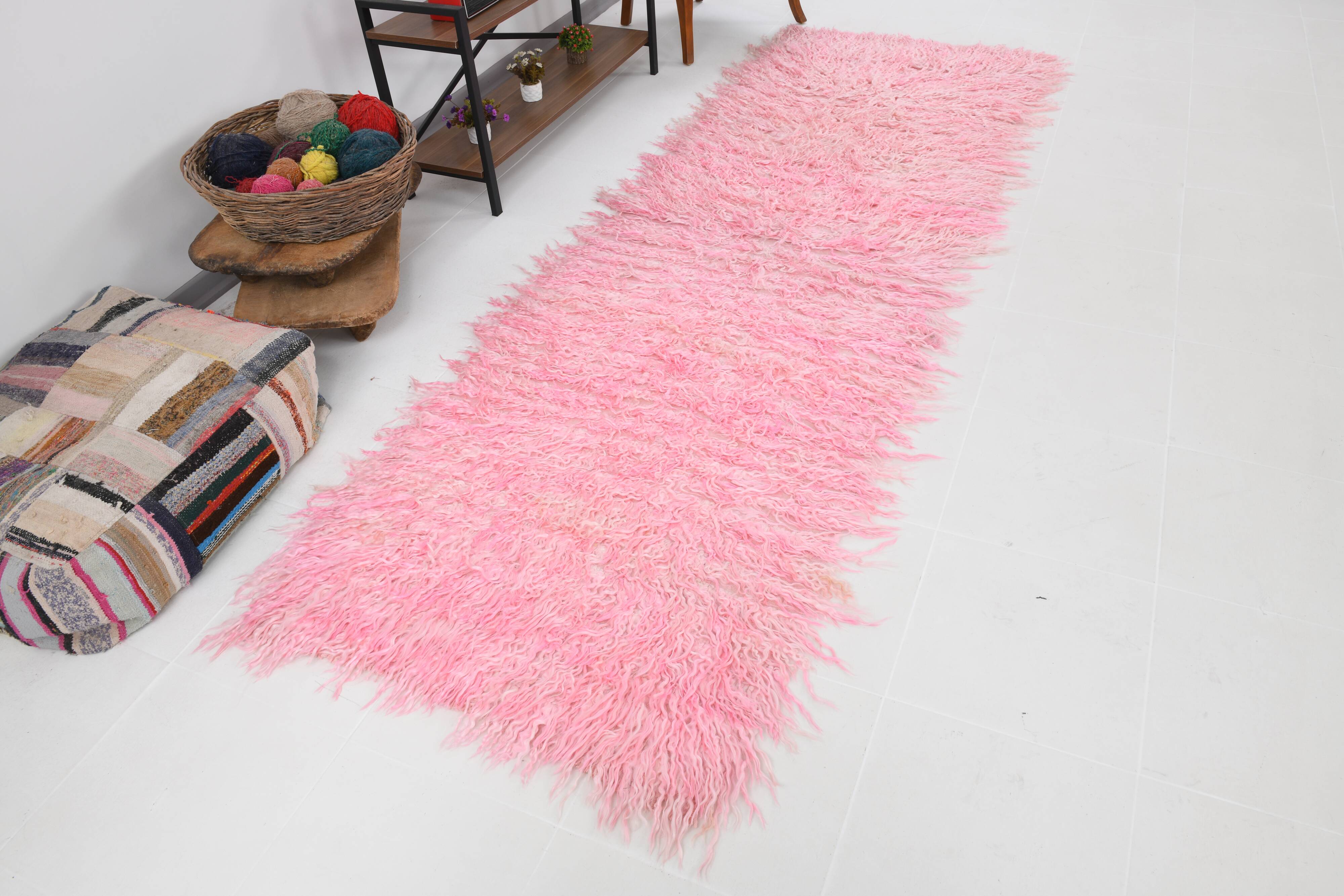 3x10 Dusty Pink Vintage Runner Rug 98x314Cm