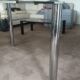 Dining table in chromed steel and smoked glass top, 1969