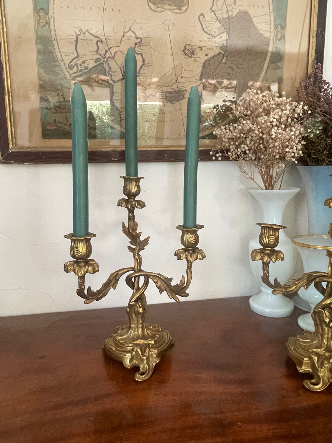 Pair of bronze candlesticks