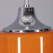 Vintage 1970s chandelier in metal and orange glass, italian design