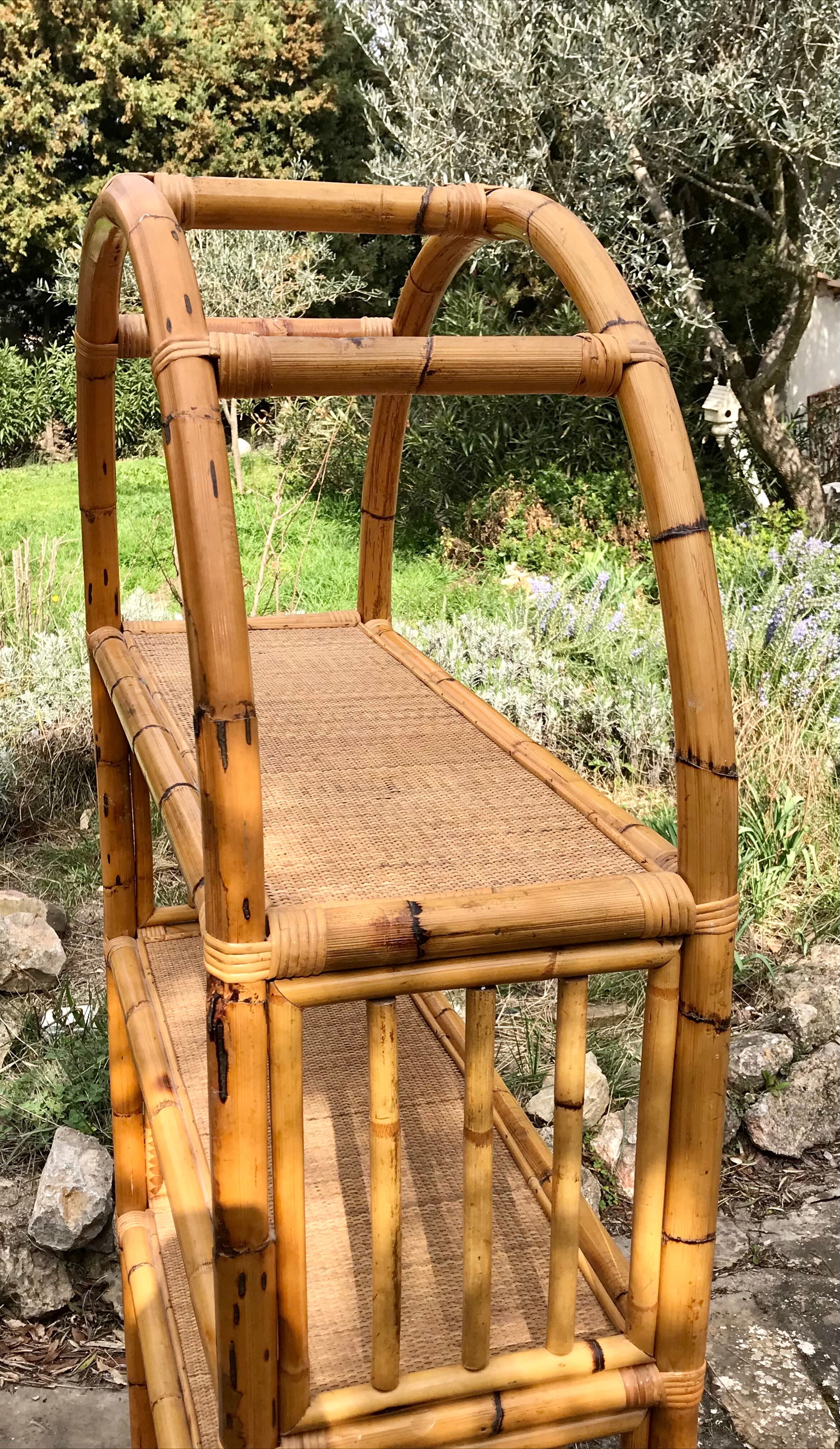 Vintage rattan library