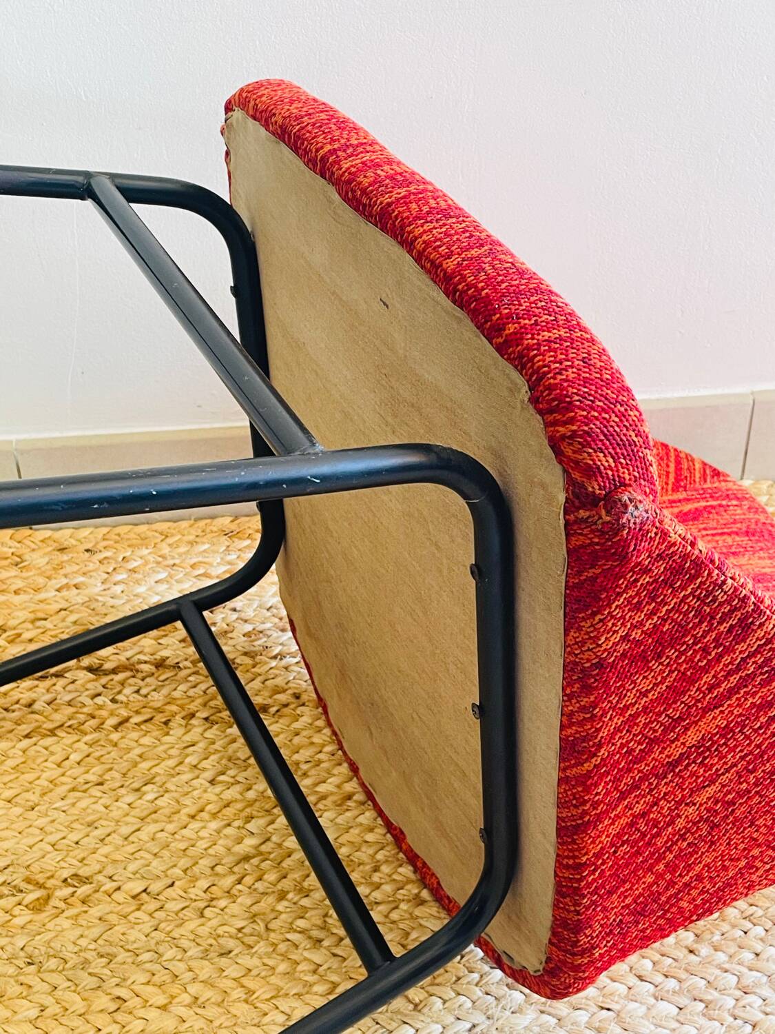 Magnifique Chaise Fauteuil Louis Paolozzi édition ZOL 1955 Rouge