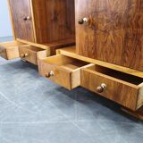 Pair of Italian Mid-Century Walnut Nightstands, 1950s