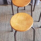 Series of 4 stackable vintage stools