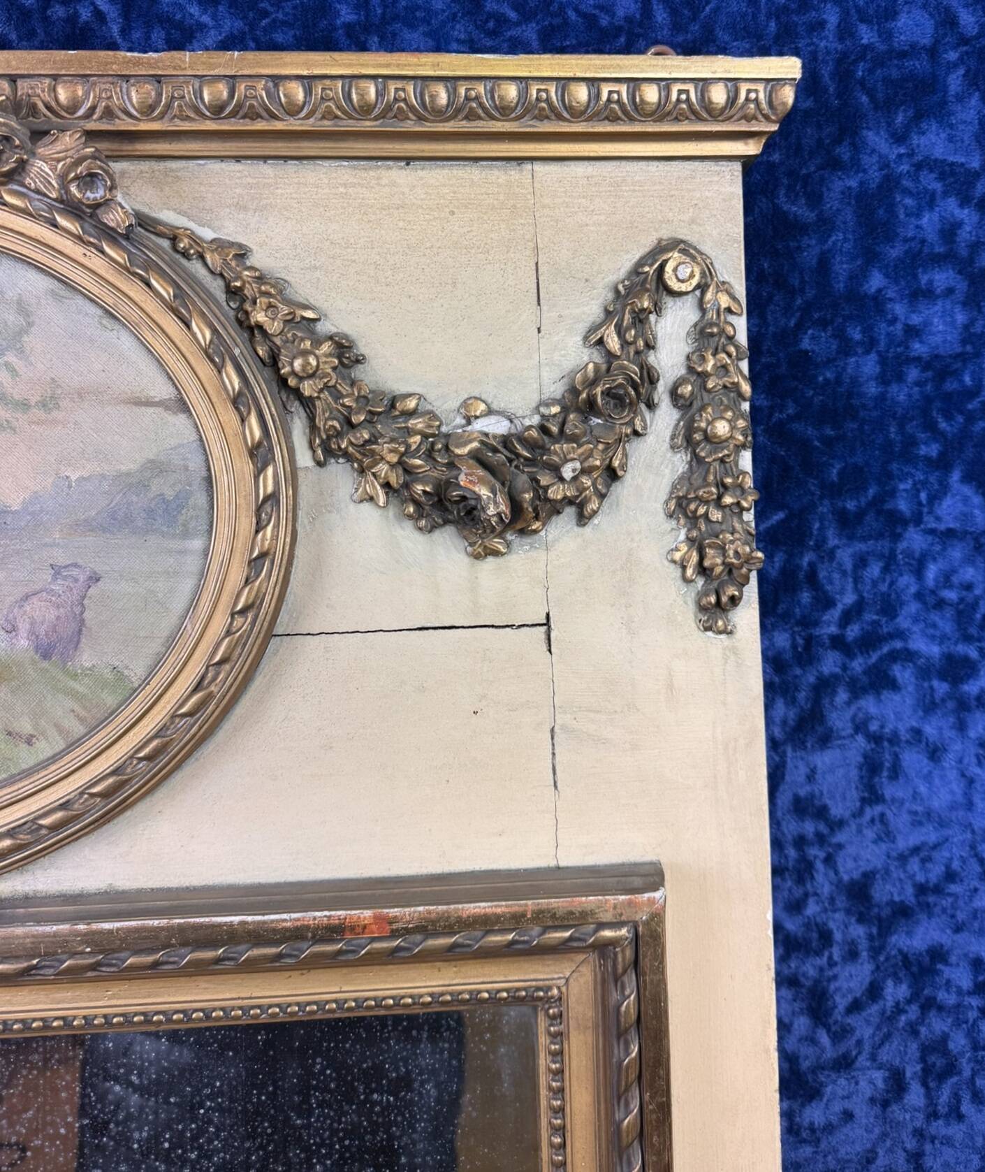 Trumeau style lxvi in lacquered and gilded wood